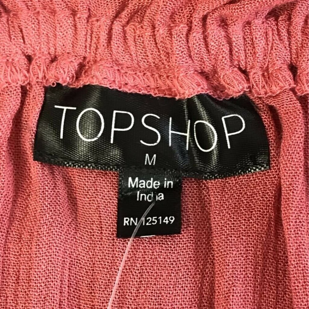 Topshop Romper Playsuit Pink Ruched Off Shoulder M - Picture 5 of 8